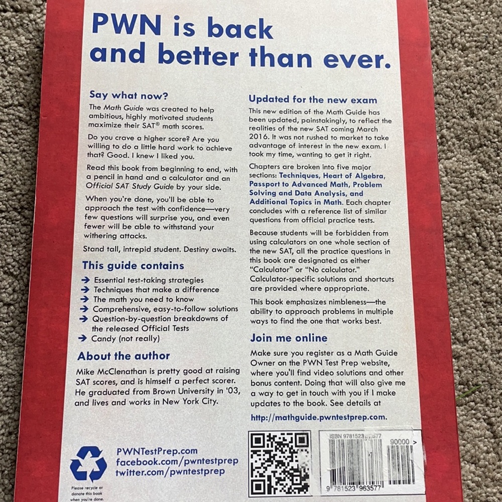 PWN the SAT Math Guide Book - Picture 2 of 2